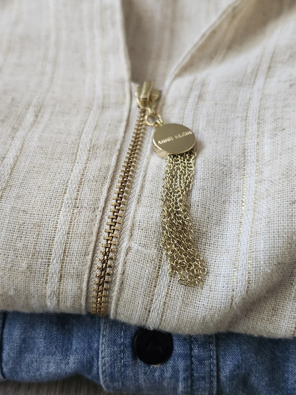 Lot of 2 Shirts Lauren Ralph Lauren & Anne Klein Chambray and Linen Blend - Picture 7 of 12